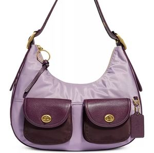 Coach lilac nylon cargo hobo
